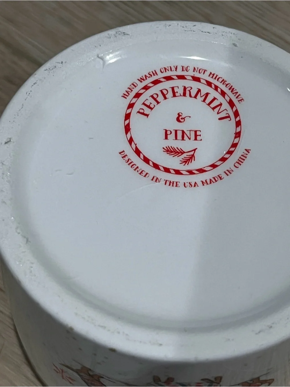 Peppermint & Pine White Ceramic Serving Bowls with lids and metal holder